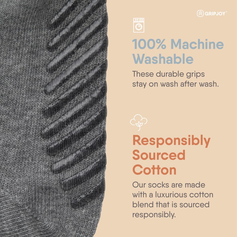 Gripjoy Toddler Socks with Grippers, Non-Slip for Kids, Enhanced Stability, Comfortable Cotton - 4 Pairs - Image 4